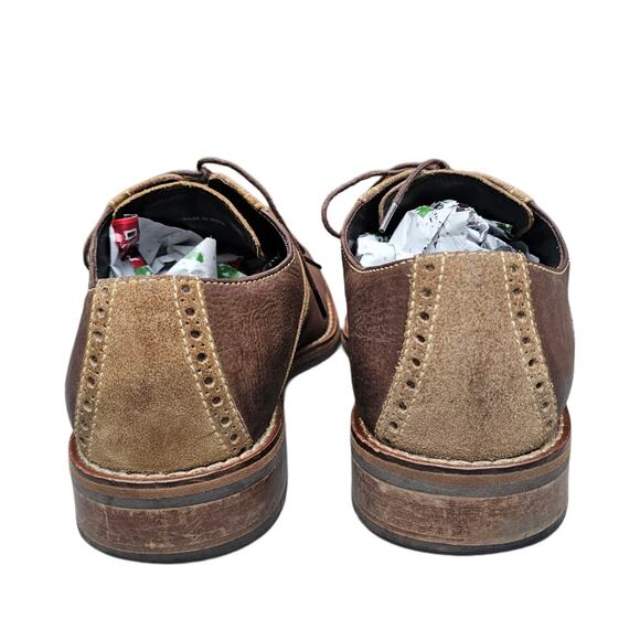 Two Tone Oxford Cole Haan Williams Size 9 Brown Leather Tan Suede Men's Dress - Picture 6 of 14